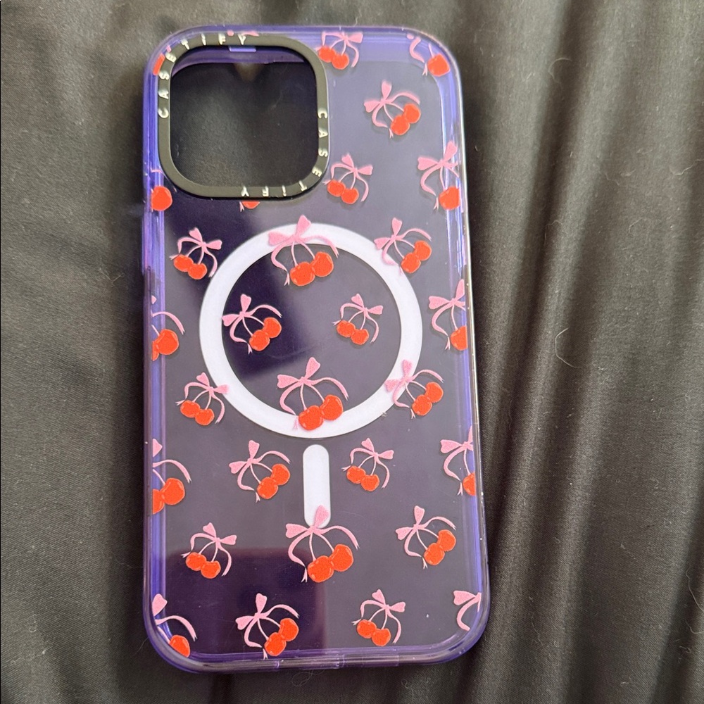 Casetify Cherry Design Phone Case - Purple and Red